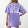 Learn Grow Bloom Wildflowers Appreciation Montessori Teacher Women's Comfort Colors T-Shirt Back Print Violet Learn Grow Bloom Wildflowers Appreciation Montessori Teacher Women's Comfort Colors T-Shirt Back Print Violet