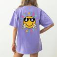 Lets Learn Today Shirt Smile Face 4K Teacher Back To School Women's Comfort Colors T-Shirt Back Print Violet