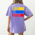 Leer Es Poder Colombian Spanish Teacher Maestra Colombia Women's Comfort Colors T-Shirt Back Print Violet