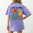 Leer Es Poder Cute Floral Boho Spanish Teacher Reading Women's Comfort Colors T-Shirt Back Print Violet Leer Es Poder Cute Floral Boho Spanish Teacher Reading Women's Comfort Colors T-Shirt Back Print Violet