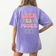 Leer Es Poder Groovy Spanish Teacher Bilingual Maestra Men Women Women's Comfort Colors T-Shirt Back Print Violet