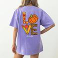 Leopard Pumpkin Love Teacher Life Thanksgiving Fall Women Women's Comfort Colors T-Shirt Back Print Violet