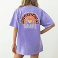 Leopard Rainbow Thankful Thanksgiving Teacher Women Kids Women's Comfort Colors T-Shirt Back Print Violet Leopard Rainbow Thankful Thanksgiving Teacher Women Kids Women's Comfort Colors T-Shirt Back Print Violet
