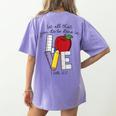 Let All That You Do Be Done In Love Christian Teacher Women's Comfort Colors T-Shirt Back Print Violet