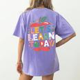 Let's Learn Today Teacher Motivational Back To School Women's Comfort Colors T-Shirt Back Print Violet Let's Learn Today Teacher Motivational Back To School Women's Comfort Colors T-Shirt Back Print Violet