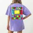 Level Up Your Education Gaming Inspired Teacher Gamers Women's Comfort Colors T-Shirt Back Print Violet