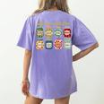 Library Is My Jam Librarian Appreciation Reading Teacher Women's Comfort Colors T-Shirt Back Print Violet