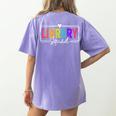 Library Squad Team Librarian Teacher Book Lover Women's Comfort Colors T-Shirt Back Print Violet Library Squad Team Librarian Teacher Book Lover Women's Comfort Colors T-Shirt Back Print Violet