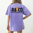 Lightning Pencil Rock'n Roll ABCD Teacher Back To School Kid Women's Comfort Colors T-Shirt Back Print Violet Lightning Pencil Rock'n Roll ABCD Teacher Back To School Kid Women's Comfort Colors T-Shirt Back Print Violet
