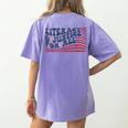 Literacy Justice For All Teacher Women's Comfort Colors T-Shirt Back Print Violet