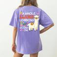 Llama Learning T Shirt Teachers Students Alpaca Lovers Women's Comfort Colors T-Shirt Back Print Violet