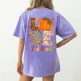 Love 2nd Grade Happy Fall Thanksgiving For 2nd Teacher For Men Women Girls Kids Women's Comfort Colors T-Shirt Back Print Violet Love 2nd Grade Happy Fall Thanksgiving For 2nd Teacher For Men Women Girls Kids Women's Comfort Colors T-Shirt Back Print Violet
