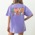 Love 5th Grade Thanksgiving Colorful Fall Leaves Teacher Women's Comfort Colors T-Shirt Back Print Violet