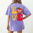 Love Headstart Head Start Teachers First Day Of School Women's Comfort Colors T-Shirt Back Print Violet Love Headstart Head Start Teachers First Day Of School Women's Comfort Colors T-Shirt Back Print Violet