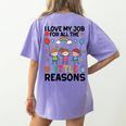 Love Job For Little Reasons Daycare Teacher Graphic Women's Comfort Colors T-Shirt Back Print Violet