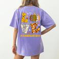 LOVE Kindergarten Pumpkin Teacher Student Halloween Costume Women's Comfort Colors T-Shirt Back Print Violet