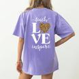 Love Leopard Print Teacher Cheetah School Inspire Teach Women's Comfort Colors T-Shirt Back Print Violet Love Leopard Print Teacher Cheetah School Inspire Teach Women's Comfort Colors T-Shirt Back Print Violet