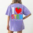 I Love STEM Student Teacher 1st Day Of School Back To School Women's Comfort Colors T-Shirt Back Print Violet