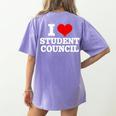 I Love Student Council Student Teacher Women's Comfort Colors T-Shirt Back Print Violet I Love Student Council Student Teacher Women's Comfort Colors T-Shirt Back Print Violet