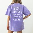 Love To Teach Positive Affirmation Kind Motivational Teacher Women's Comfort Colors T-Shirt Back Print Violet Love To Teach Positive Affirmation Kind Motivational Teacher Women's Comfort Colors T-Shirt Back Print Violet