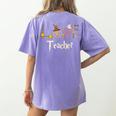 Love Teacher Wizards Back To School Halloween Women's Comfort Colors T-Shirt Back Print Violet