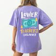 Lower Teacher's Salaries For Men Women Girls Kids Women's Comfort Colors T-Shirt Back Print Violet