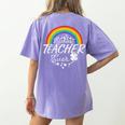 Luckiest Teacher Ever Rainbow- St Patricks Day Teacher Women's Comfort Colors T-Shirt Back Print Violet Luckiest Teacher Ever Rainbow- St Patricks Day Teacher Women's Comfort Colors T-Shirt Back Print Violet