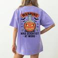 Mad Scientist Pumpkin Science Teacher Halloween Costume Kids Women's Comfort Colors T-Shirt Back Print Violet Mad Scientist Pumpkin Science Teacher Halloween Costume Kids Women's Comfort Colors T-Shirt Back Print Violet
