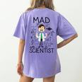 Mad Scientist Shirt Kids Boys Youth Science Teacher Women's Comfort Colors T-Shirt Back Print Violet