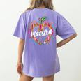 Maestra Pencil Spanish Teacher Bilingual 100 Days Of School Women's Comfort Colors T-Shirt Back Print Violet