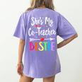 Matching Co-Teacher Best Friend She's My Bestie Work Team Women's Comfort Colors T-Shirt Back Print Violet