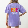 Matching ESE Squad First Last Day Team Teacher Student Tribe Women's Comfort Colors T-Shirt Back Print Violet