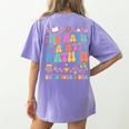 The Math Ain't Mathin Show Your Work Math Teacher Crew Women's Comfort Colors T-Shirt Back Print Violet