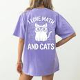 Math And Cats Apparel For Teachers Students Cat Lovers Women's Comfort Colors T-Shirt Back Print Violet Math And Cats Apparel For Teachers Students Cat Lovers Women's Comfort Colors T-Shirt Back Print Violet