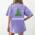 Math Geometry Christmas Tree Geometree Teacher Women's Comfort Colors T-Shirt Back Print Violet Math Geometry Christmas Tree Geometree Teacher Women's Comfort Colors T-Shirt Back Print Violet