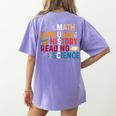 Math Language History Reading Science Music Teacher Women's Comfort Colors T-Shirt Back Print Violet