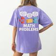 Math Problems Symbols Teacher Back To School Girl Boy Women's Comfort Colors T-Shirt Back Print Violet