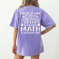 Math Teacher Christmas Mathematics Teacher Women's Comfort Colors T-Shirt Back Print Violet