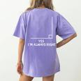 Math Teacher Joke Men Women Fun Best Math Quotes Women's Comfort Colors T-Shirt Back Print Violet