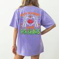 Math Teacher Love Brain Heart Skeleton Hand Zombie Halloween Women's Comfort Colors T-Shirt Back Print Violet