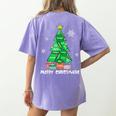 Math Teacher Polygon Christmas Tree Geometry Merry Christmas Women's Comfort Colors T-Shirt Back Print Violet Math Teacher Polygon Christmas Tree Geometry Merry Christmas Women's Comfort Colors T-Shirt Back Print Violet