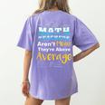 Math Teachers Aren't Mean Sayings Mathematics School Women's Comfort Colors T-Shirt Back Print Violet