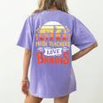 Math Teachers Love Brains Halloween Costume Zombie For Men Women Women's Comfort Colors T-Shirt Back Print Violet