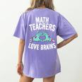 Math Teachers Love Brains Halloween Zombie Men Women T-Shirt Women's Comfort Colors T-Shirt Back Print Violet