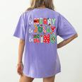 Be Merry Be Jolly Be Kind Merry Christmas Teacher Xmas PJs Women's Comfort Colors T-Shirt Back Print Violet Be Merry Be Jolly Be Kind Merry Christmas Teacher Xmas PJs Women's Comfort Colors T-Shirt Back Print Violet