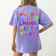 Monster ABC Cute Alphabet Halloween Teacher Costume Kids Women's Comfort Colors T-Shirt Back Print Violet