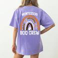 Montessori Teacher Halloween Boo Rainbow Leopard Halloween Women's Comfort Colors T-Shirt Back Print Violet Montessori Teacher Halloween Boo Rainbow Leopard Halloween Women's Comfort Colors T-Shirt Back Print Violet