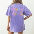Motivational Progress Over Perfection Back To School Teacher Women's Comfort Colors T-Shirt Back Print Violet