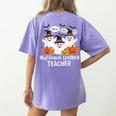 Multilingual Learner Teacher Spooky Halloween ESL Teacher Women's Comfort Colors T-Shirt Back Print Violet Multilingual Learner Teacher Spooky Halloween ESL Teacher Women's Comfort Colors T-Shirt Back Print Violet