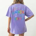 Music Is For Everyone Love For Music Teachers Women's Comfort Colors T-Shirt Back Print Violet